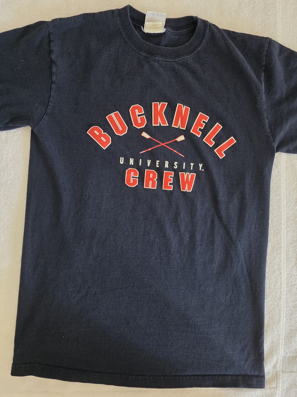 Y2K Champion Bucknell University Crew T-Shirt Navy Blue Men's Size Medium Rowing
